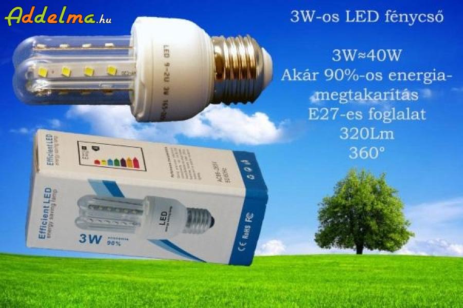 3W-os, energiatakarékos E27-es LED fénycső