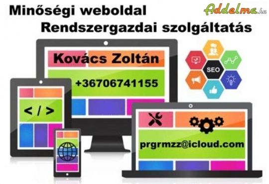 Honlap készítés, rendszergazdai szolgáltatás