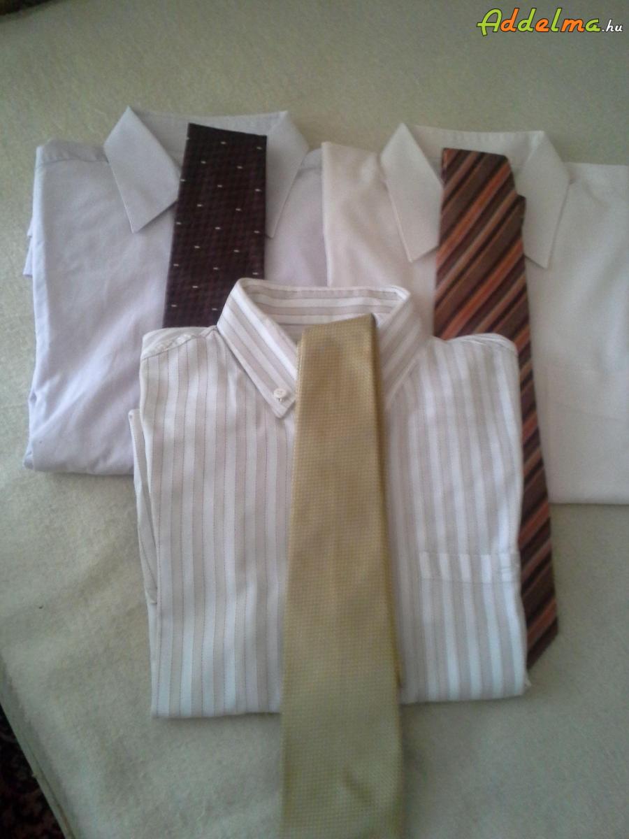 3 db férfi ing + 3 db nyakkendő 