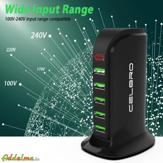 USB 5 port töltő