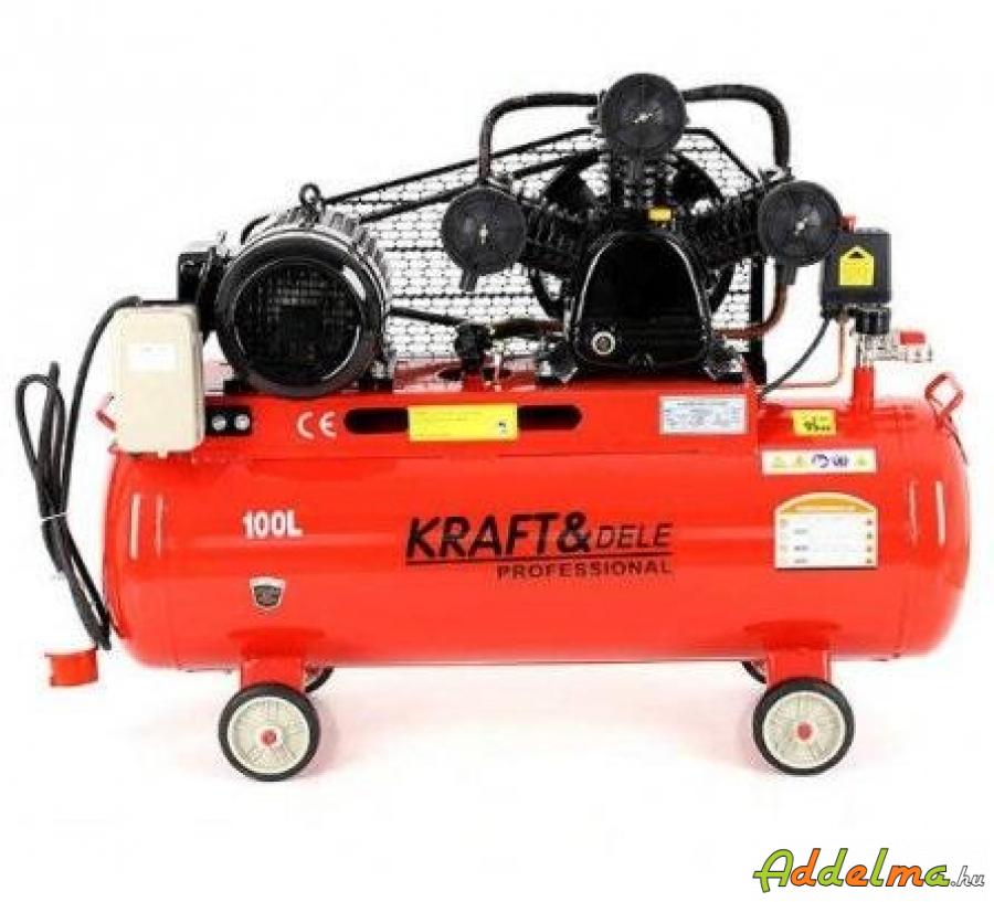 Új Kraft&dele kompresszor 100 literes V3 650lit/min eladó