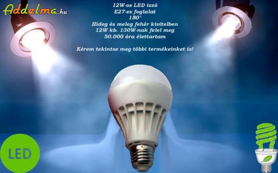 12W-os, energiatakarékos E27-es LED izzó