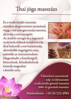 Thai jóga masszázs Kazincbarcika