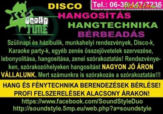Hangosítás, Házibuli, Céges és szabadtéri rendezvény