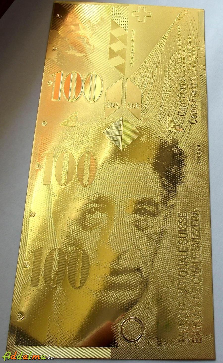 24 K arany bankjegy --Svájc 100 Frank