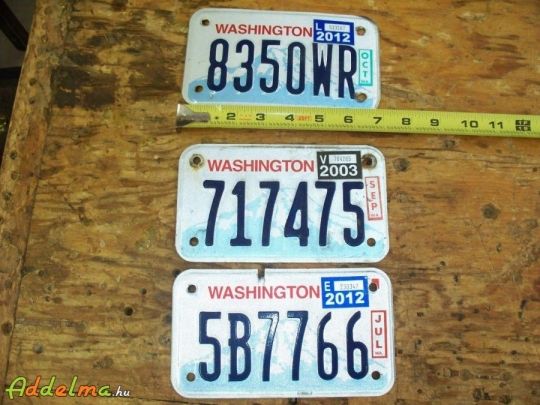 USA Arizona Washington motorkerékpár rendszámtáblák