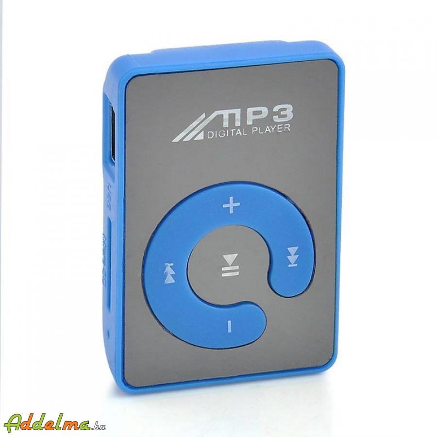MP3 lejátszó player tükrös + ajándék fülhallgató / királykék