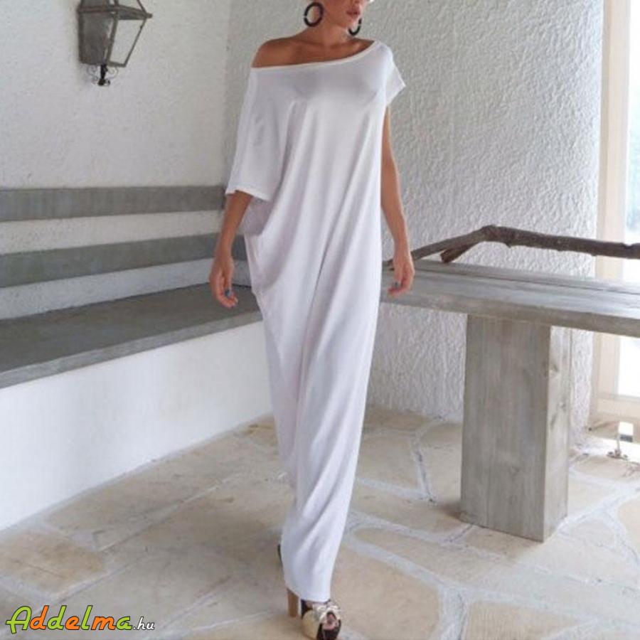 Új oversize fehér maxi ruha M és L-XL méretben