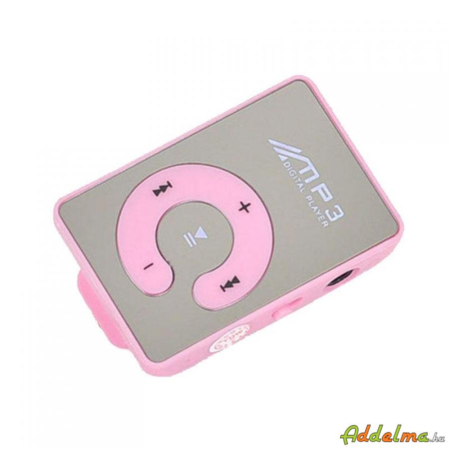 MP3 lejátszó tükrös + ajándék fülhallgató / pink 