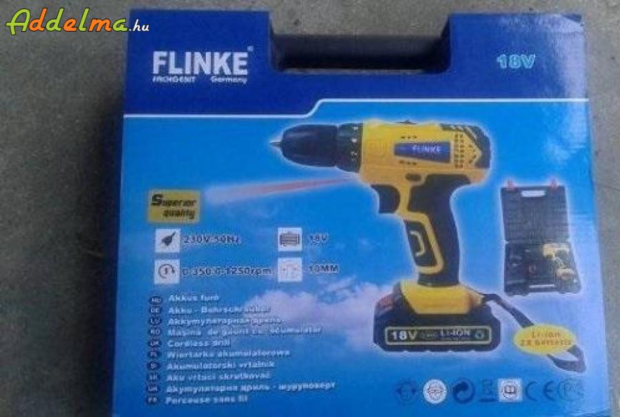 Új Flinke dupla akkumulátoros fúró - csavarozó 18V eladó 