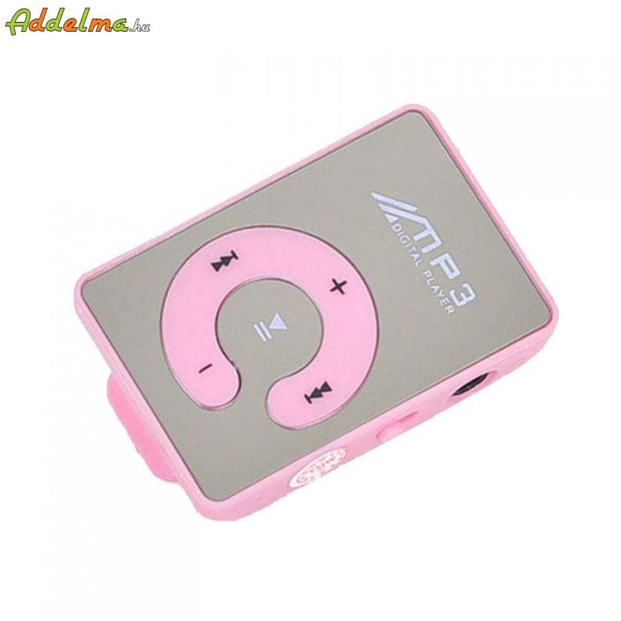 MP3 lejátszó player tükrös + ajándék fülhallgató / pink