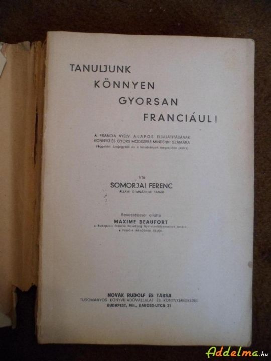 Somorjai Ferenc: Francia nyelvkönyv I.