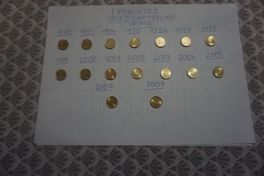 1 Forintos sorozat 1992-től 2006-ig eladó.