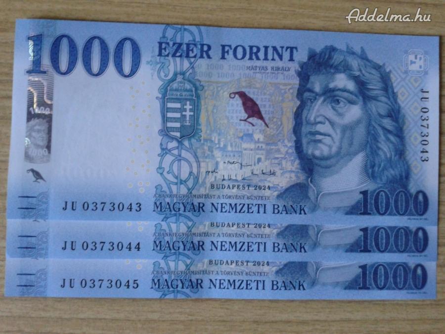 1000 forintos (3db, JU sorszámozásúak)