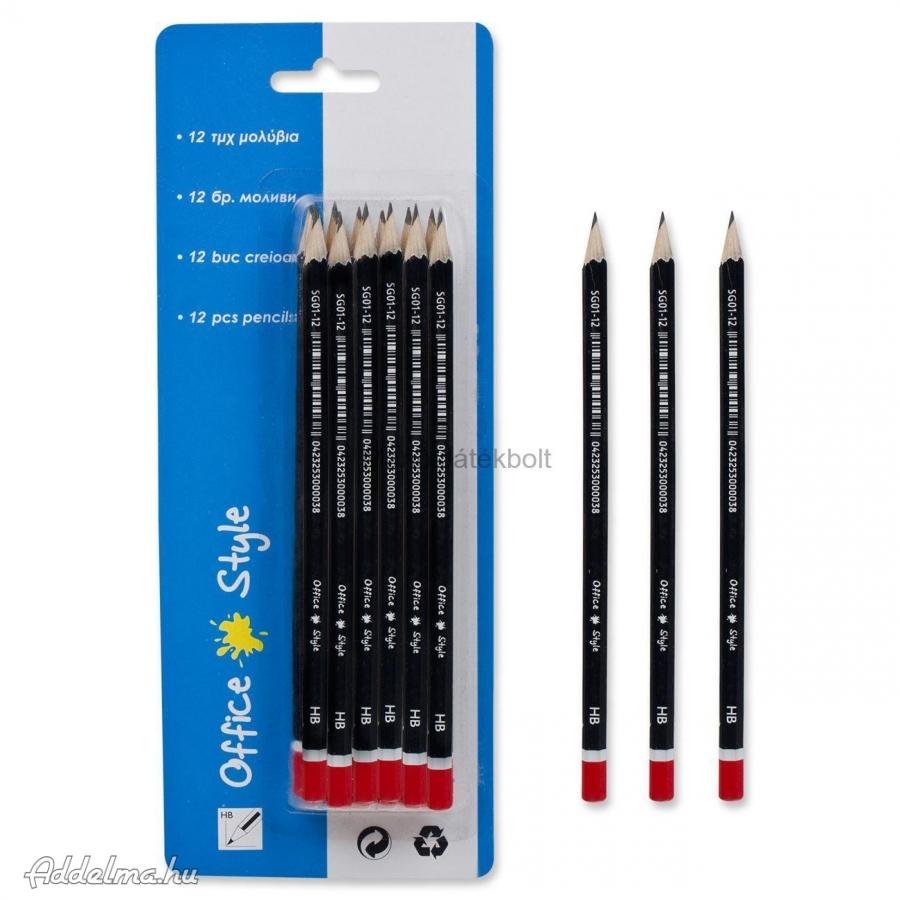 12 db -os ceruza készlet fekete piros véggel