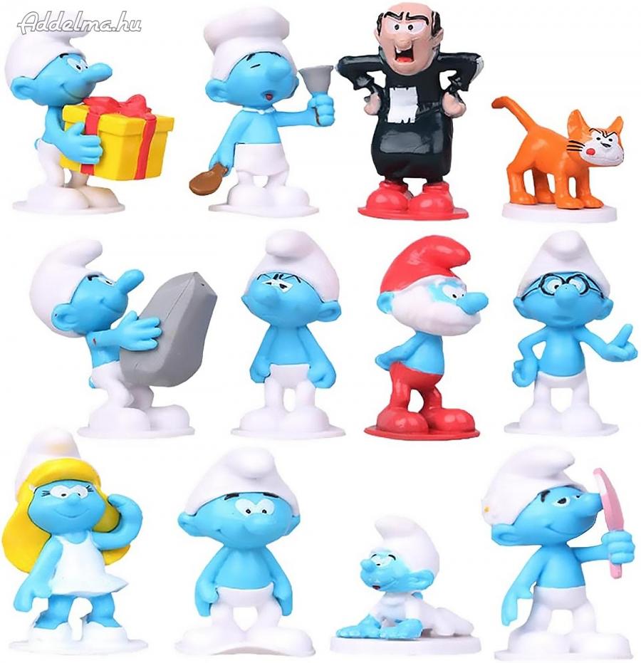 12 db-os Hupikék törpikék Smurfs figura szett