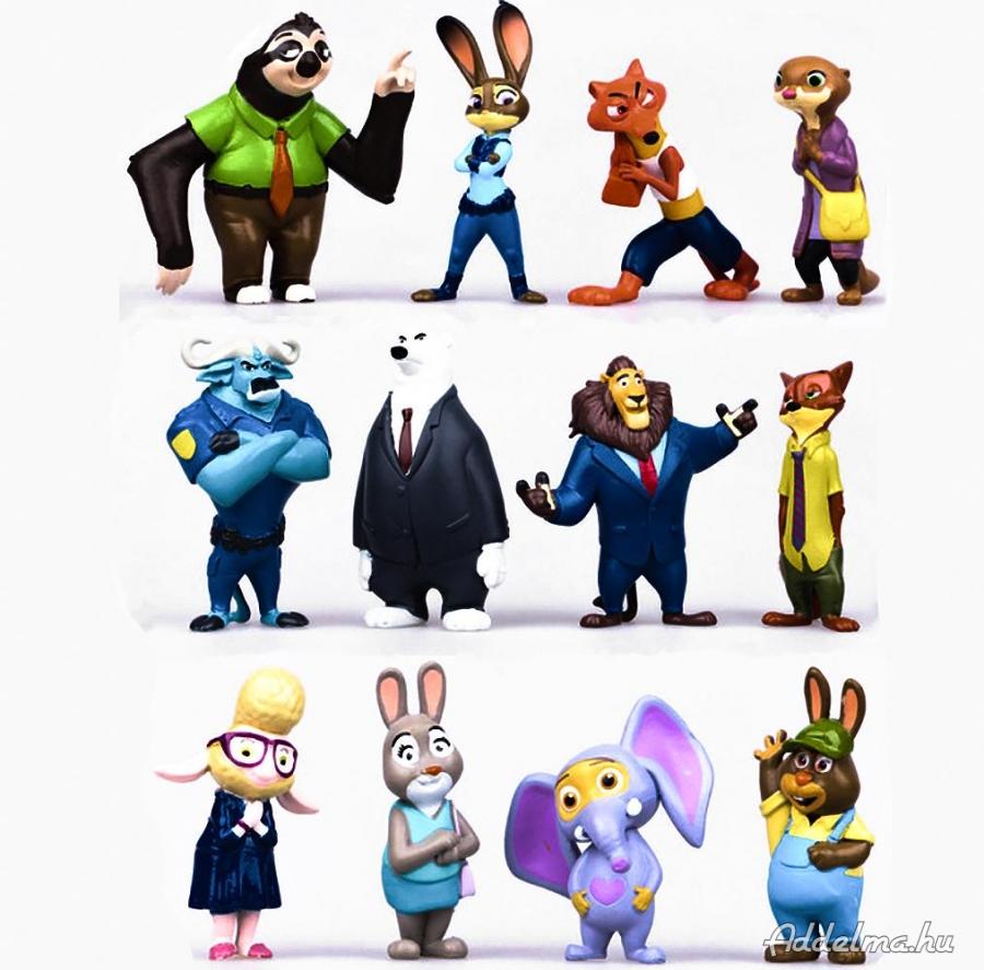 12 db-os Zootropolis mesefigura szett