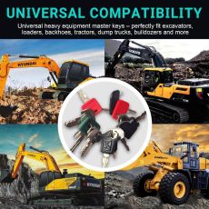 15 darabos, többféle típusú nehézgép indító kulcskészlet