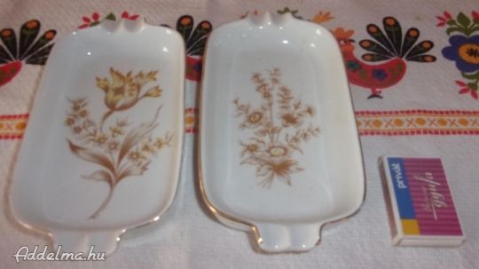 2 db Hollóházi porcelán hamutálca