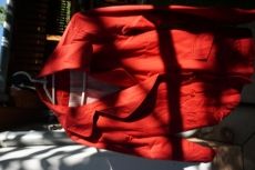 40-es piros ballon női kiskabát eladó.