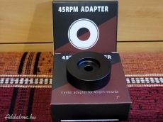 45-ös ALUMÍNIUM kislemez adapter korong lemezjátszó fekete ÚJ
