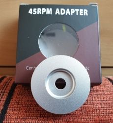 45-ös ALUMÍNIUM kislemez adapter korong lemezjátszó ezüst ÚJ