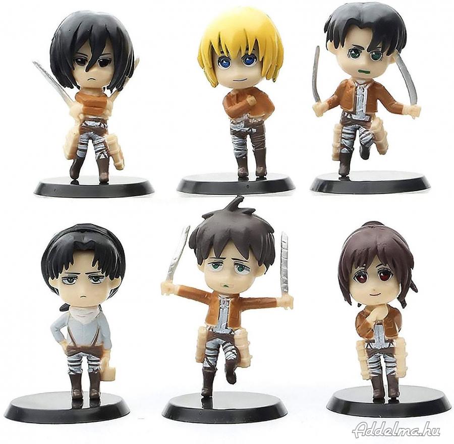 6 db-os Attack on titan figura szett 9 cm