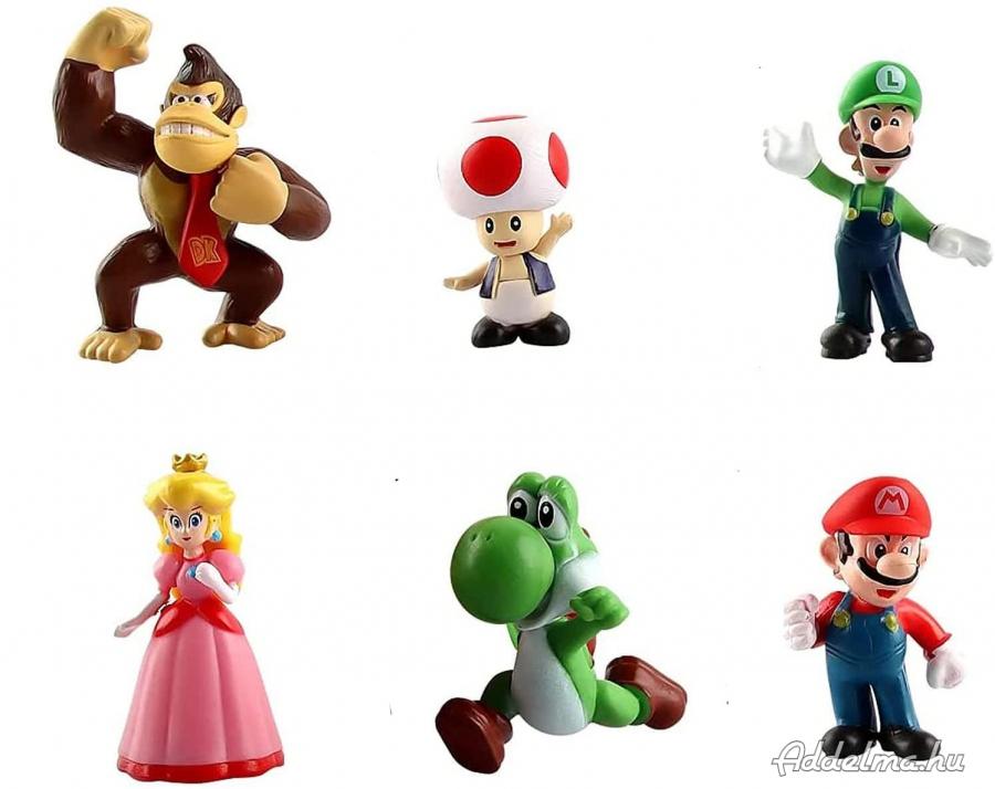 6 db-os Super Mario figura szett