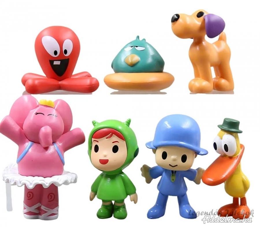 7 db-os Pocoyo mesefigura szett