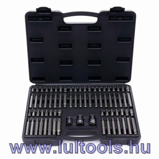75 darabos torx - spline - imbusz - ribe bitfej készlet
