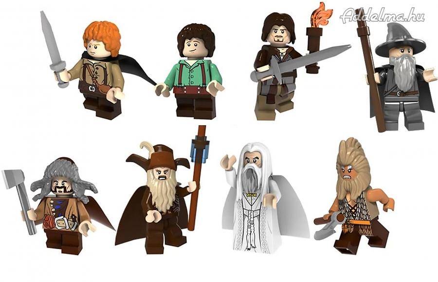 8 db-os Gyűrűk ura Lord of the Rings mini figura szett