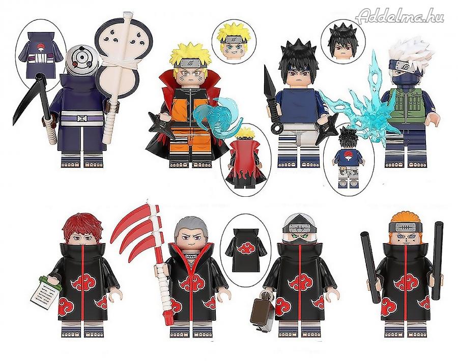 8 db-os Naruto mini figura alap szett