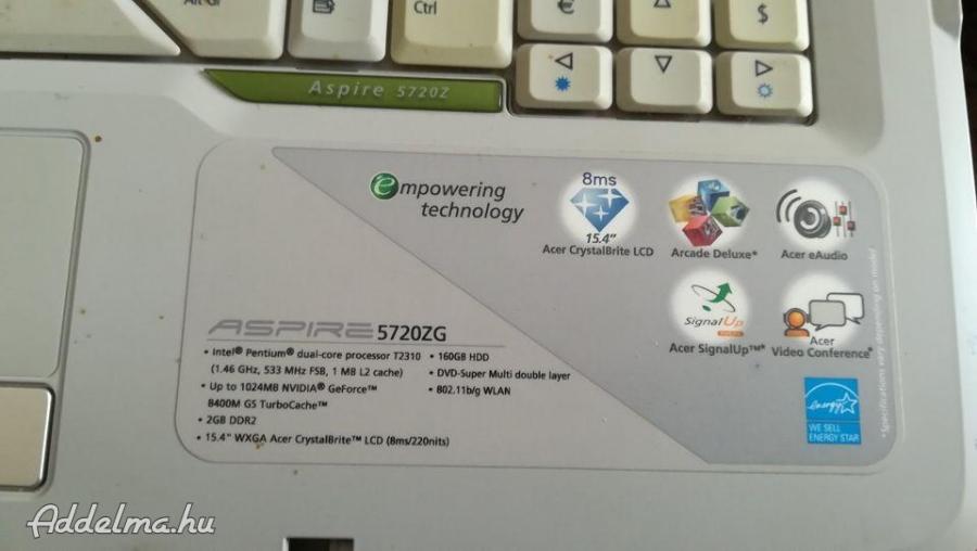 Acer 5720ZG laptop eladó hibás hiányos !