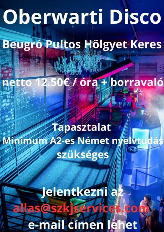 Alkalmai pultos munkalehetőség Ausztriában