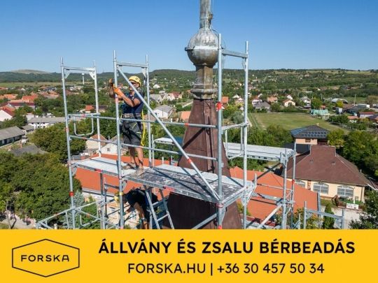 Állvány, zsalu bérbeadás