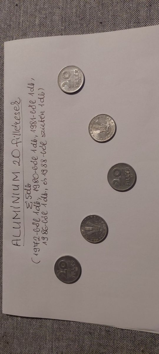 Alumínium 20 filléresek egyben eladók.