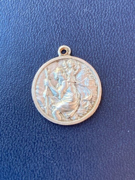 Antik Szent Kristóf medál – réz/bronz, 1900-as évek eleje