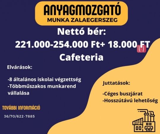 Anyagmozgatót keresünk!!
