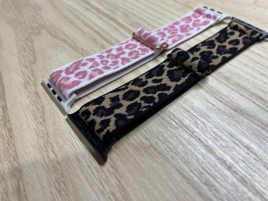 Apple Watch leopárd mintás vászon rugalmas szíj