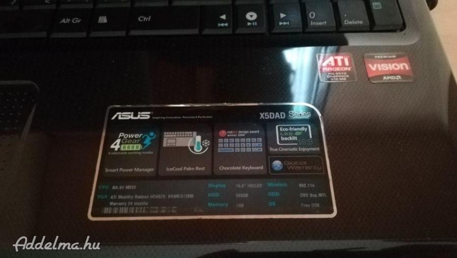 Asus K50AB laptop eladó hibás ,hiányos