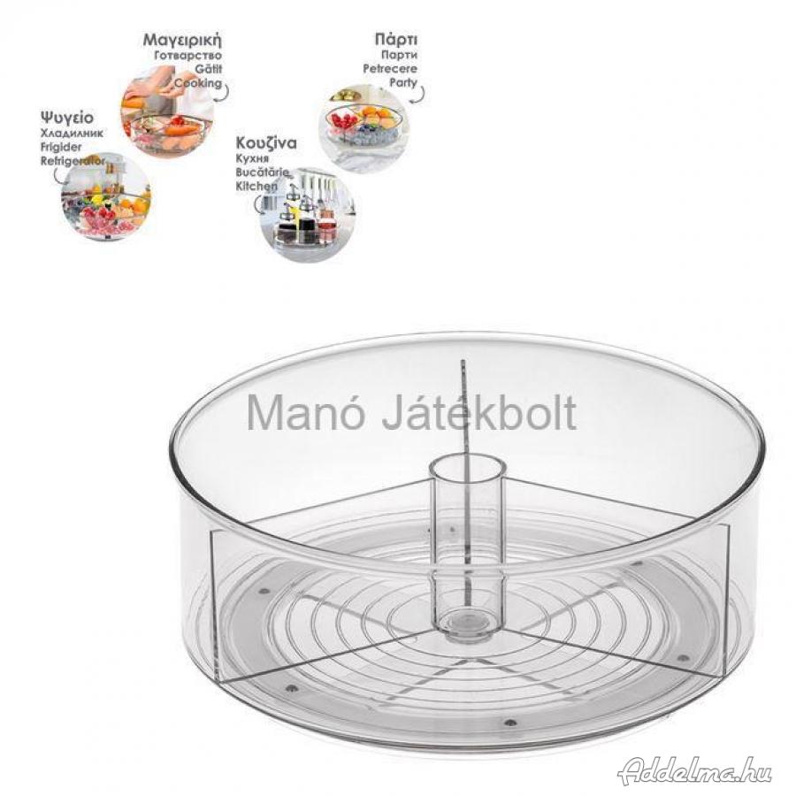 Átlátszó forgatható rendszerezőtartó 3 rekesszel
