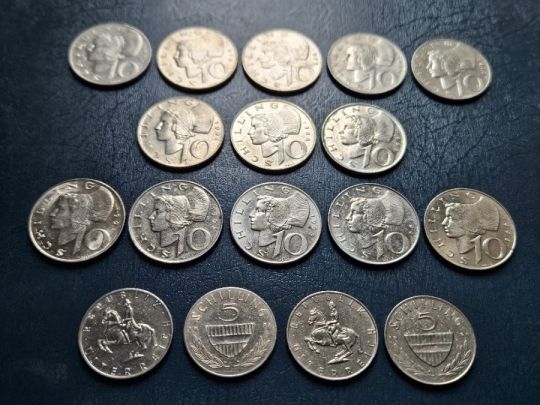 Ausztria érme csomag 10 és 5 schilling lot (17db érme)