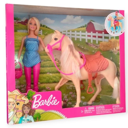 Barbie lovas szett babával