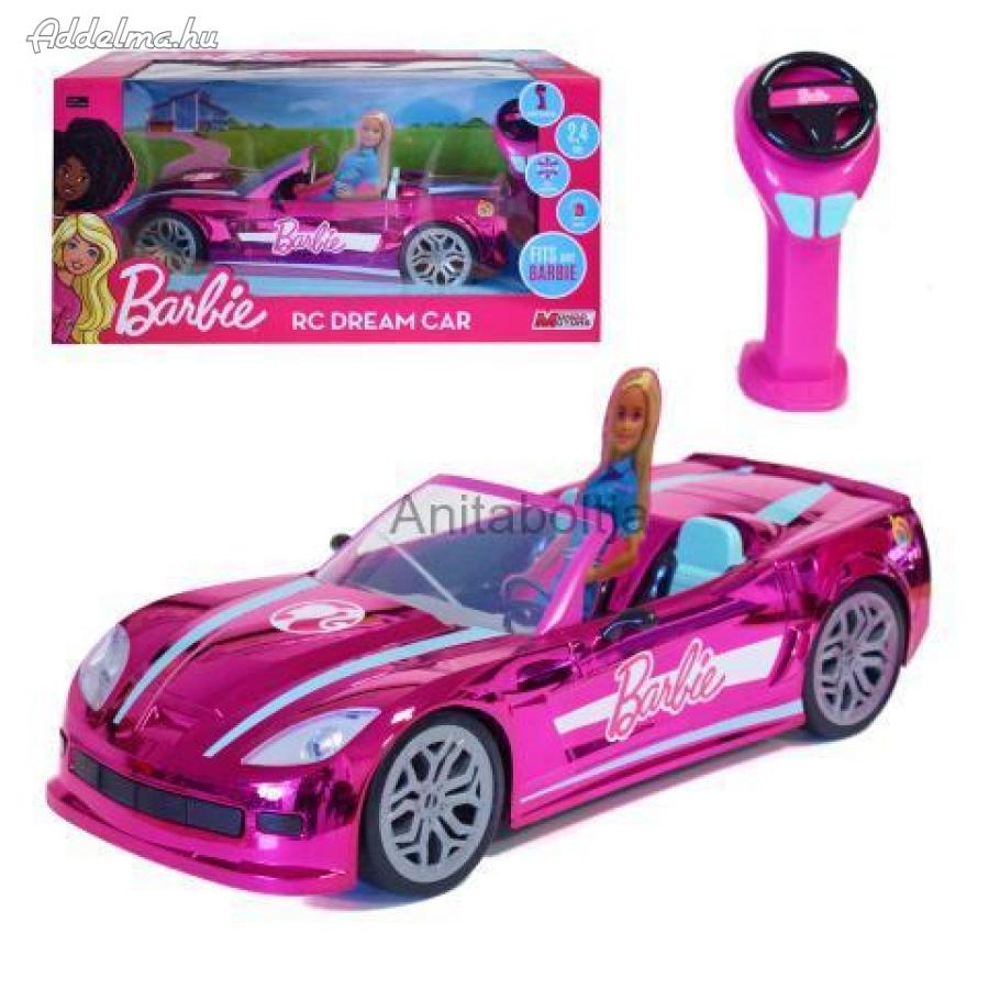 Akció !  Barbie rózsaszín RC álomautó 40 cm