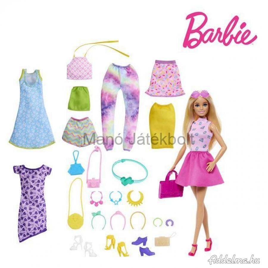 Barbie szett kiegészítőkkel és luxus ruhákkal