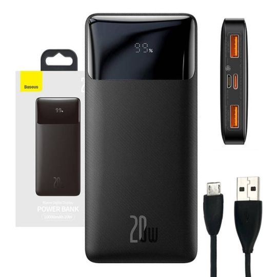 Baseus Bipow Powerbank 10000mAh, 20W, fekete