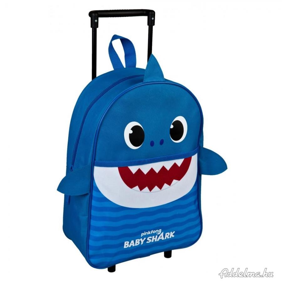 Bébi cápa gurulós táska, kék 40 cm