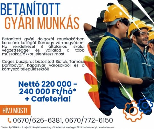 Betanított gyári munkás TAB
