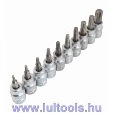 Bit dugókulcs készlet 10 részes Torx 3/8" T10-T55