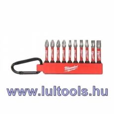 Bithegy klt. karabínerrel 10 részes 1/4" Hex Shockwave™